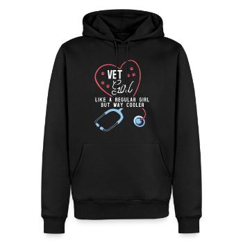 Vétérinaire fille, vétérinaire - Sweat à capuche Premium bio Homme - noir - Devant - Nico (187cm)