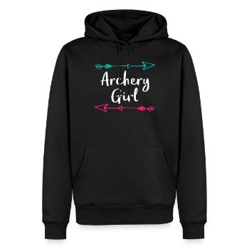 Tir à l’arc, Archer, Arcs, Arcs - Sweat à capuche Premium bio Homme - noir - Devant - Nico (187cm)