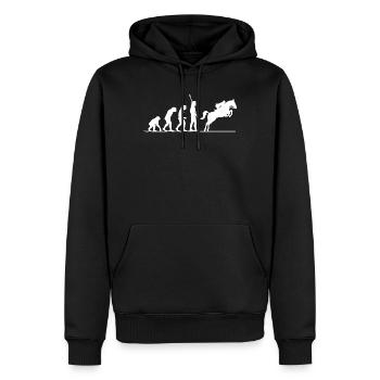 Evolution Des Reitens, Pferd, Pferde - Männer Premium Bio Hoodie - Schwarz - Vorne - Nico (187cm)