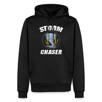 Sturm-Chaser, Twister Wind, - Männer Premium Bio Hoodie - Schwarz - Vorne - Nico (187cm)