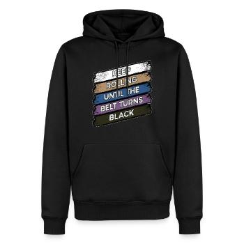 BJJ Black Belt - Men’s Premium Organic Hoodie - black - Front - Nico (187cm)