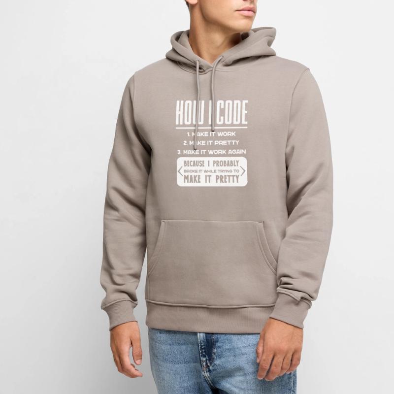 Programmeur, Code, Nerd, Programmation Sweat à capuche Premium bio Homme