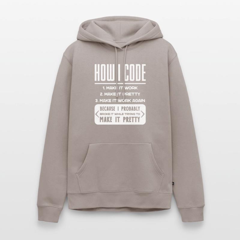 Programmeur, Code, Nerd, Programmation Sweat à capuche Premium bio Homme