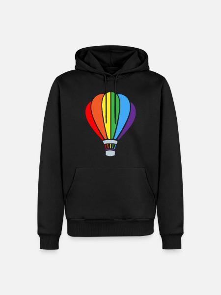 Montgolfière, pilotage d’une montgolfière - Sweat à capuche Premium bio Homme - noir