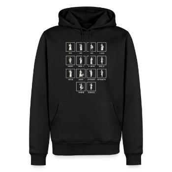 Mythologie grecque, mythe grec Dieux - Sweat à capuche Premium bio Homme - noir - Devant - Nico (187cm)