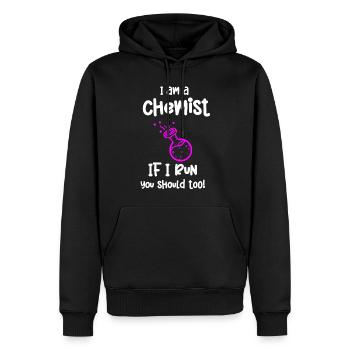 Chimiste, professeur de chimie, chimie - Sweat à capuche Premium bio Homme - noir - Devant - Nico (187cm)