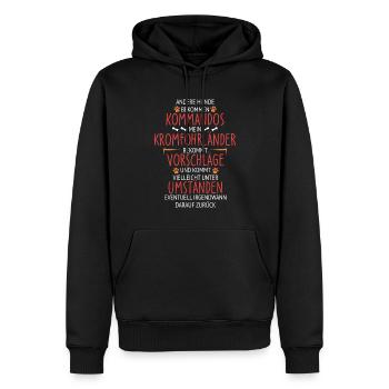 Kromfohrländer Vorschläge statt Kommandos - Männer Premium Bio Hoodie - Schwarz - Vorne - Nico (187cm)