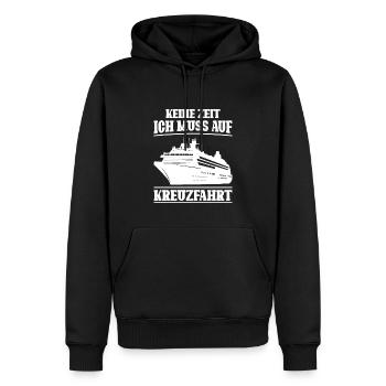 keine zeit ich muss auf kreuzfahrt - Männer Premium Bio Hoodie - Schwarz - Vorne - Nico (187cm)