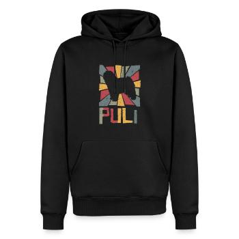 Puli Vintage Rétro - Sweat à capuche Premium bio Homme - noir - Devant - Nico (187cm)