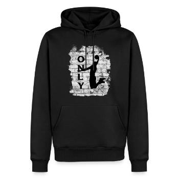 BASKET-BALL - Sweat à capuche Premium bio Homme - noir - Devant - Nico (187cm)