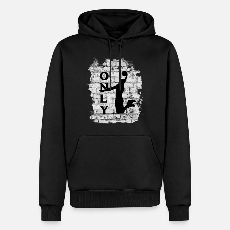 BASKET-BALL - Sweat à capuche Premium bio Homme - noir