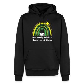 Teeliebhaber, Teetrinker, Teezeit - Männer Premium Bio Hoodie - Schwarz - Vorne - Nico (187cm)