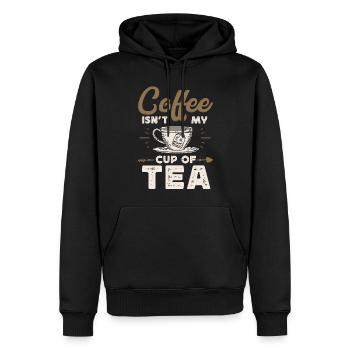 Le café n’est pas mon truc - Sweat à capuche Premium bio Homme - noir - Devant - Nico (187cm)