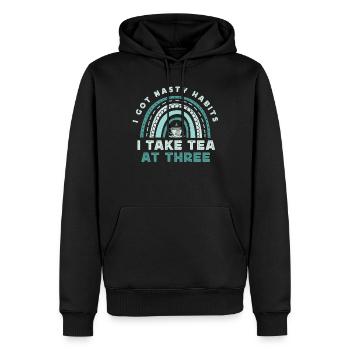 Teeliebhaber, Teetrinker, Teezeit - Männer Premium Bio Hoodie - Schwarz - Vorne - Nico (187cm)