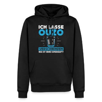 Ich Lasse Ouzo Verschwinden - Männer Premium Bio Hoodie - Schwarz - Vorne - Nico (187cm)