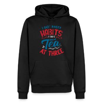 Teeliebhaber, Teetrinker, Tee, Teezeit - Männer Premium Bio Hoodie - Schwarz - Vorne - Nico (187cm)