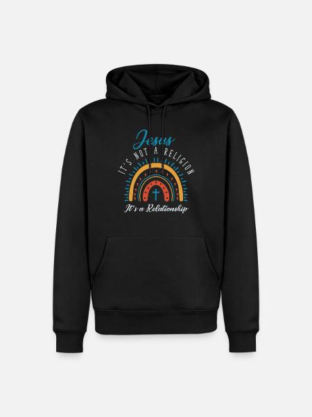 Jésus, ce n’est pas une religion C’est une relation - Sweat à capuche Premium bio Homme - noir