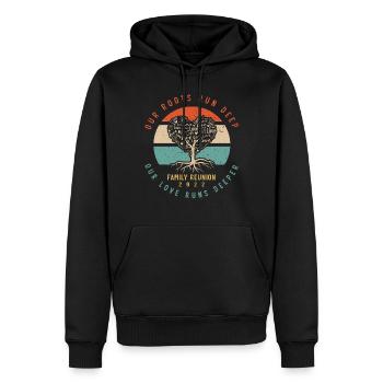 Nos racines sont profondes, les réunions de famille - Sweat à capuche Premium bio Homme - noir - Devant - Nico (187cm)
