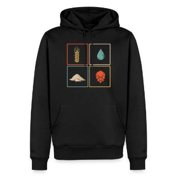 Brasseurs, amateurs de bière, IPA, bière pression - Sweat à capuche Premium bio Homme - noir - Devant - Nico (187cm)