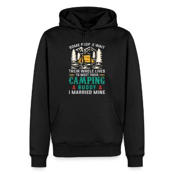 Camping Buddy Marié, Camping, Plein air - Sweat à capuche Premium bio Homme - noir - Devant - Nico (187cm)