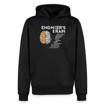 Ingenieure Gehirn, Ingenieur - Männer Premium Bio Hoodie - Schwarz - Vorne - Nico (187cm)