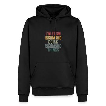 I'm from Richmond doing Richmond things - Männer Premium Bio Hoodie - Schwarz - Vorne - Nico (187cm)