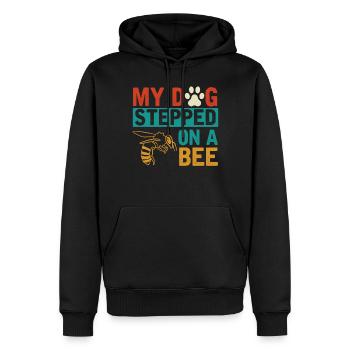 Mon chien a marché sur une abeille - Sweat à capuche Premium bio Homme - noir - Devant - Nico (187cm)