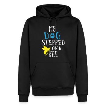 Mon chien a marché sur une abeille - Sweat à capuche Premium bio Homme - noir - Devant - Nico (187cm)