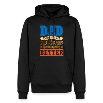 Papa Opa, Urenkel Opa - Männer Premium Bio Hoodie - Schwarz - Vorne - Nico (187cm)