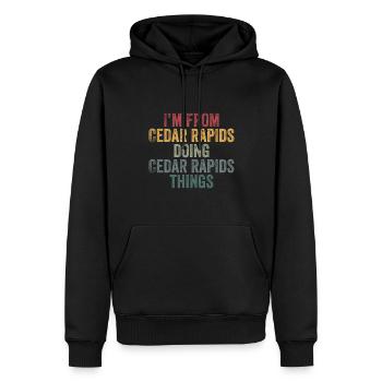 Cedar Rapids choses ville - Sweat à capuche Premium bio Homme - noir - Devant - Nico (187cm)