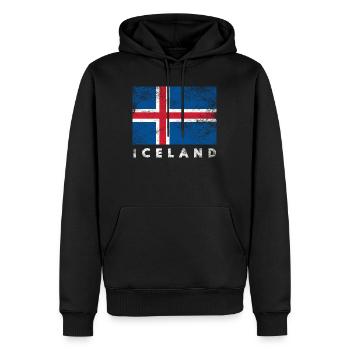 Iceland - Männer Premium Bio Hoodie - Schwarz - Vorne - Nico (187cm)