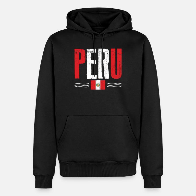 Peru Fan, Amérique du Sud - Sweat à capuche Premium bio Homme - noir