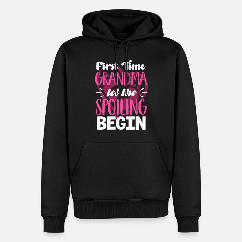 Erstmals Oma - Männer Premium Bio Hoodie - Schwarz
