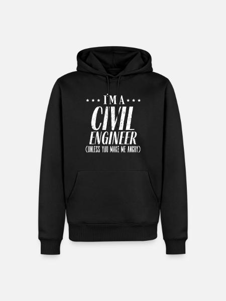 Ich Bin Ein Bauingenieur - Männer Premium Bio Hoodie - Schwarz