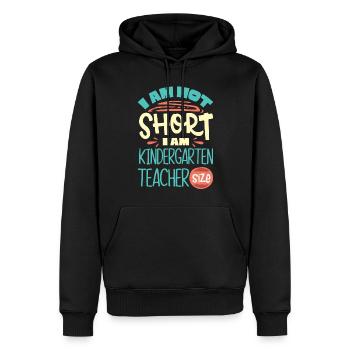 Je suis un enseignant de maternelle La taille de l’enseignant - Sweat à capuche Premium bio Homme - noir - Devant - Nico (187cm)