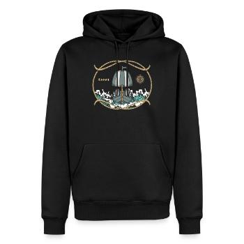 Bateau d’histoire de la Grèce antique - Sweat à capuche Premium bio Homme - noir - Devant - Nico (187cm)