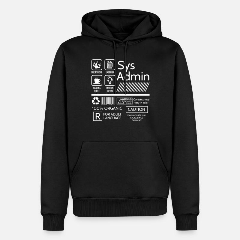 Systemadministrator, Systemadministrator - Männer Premium Bio Hoodie - Schwarz