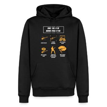 Gitarre spielen, Gitarrenspieler, Gitarrist - Männer Premium Bio Hoodie - Schwarz - Vorne - Nico (187cm)