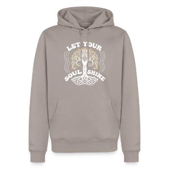 Mettez votre âme briller, chakra Astrologie - Sweat à capuche Premium bio Homme - taupe - Devant - Nico (187cm)