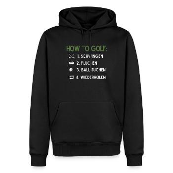 Wie Man Golf Spielt, Golfball - Männer Premium Bio Hoodie - Schwarz - Vorne - Nico (187cm)