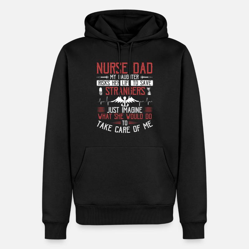 Krankenschwester Papa Geschenk - Männer Premium Bio Hoodie - Schwarz