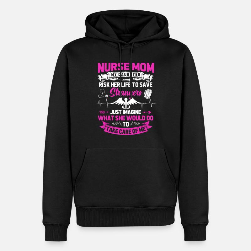 Infirmière Maman - Sweat à capuche Premium bio Homme - noir