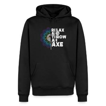 Axe Throw, Throw An Axe - Men’s Premium Organic Hoodie - black - Front - Nico (187cm)