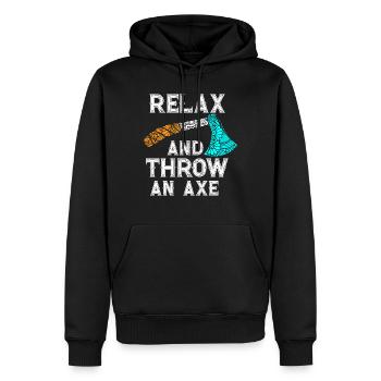 Axe Throw, Throw An Axe - Men’s Premium Organic Hoodie - black - Front - Nico (187cm)