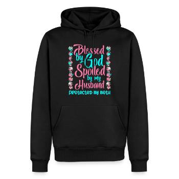 Gott Bund, Psalm, Christian - Männer Premium Bio Hoodie - Schwarz - Vorne - Nico (187cm)