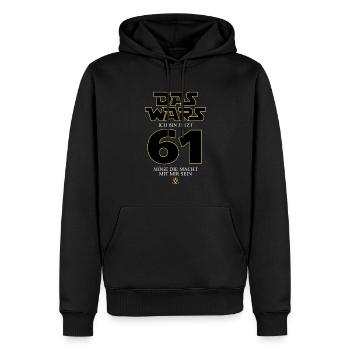 Ça y est, j’ai maintenant 61 ans - Sweat à capuche Premium bio Homme - noir - Devant - Nico (187cm)