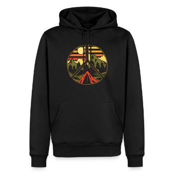 Wandern Im Freien Frieden Und Liebe - Männer Premium Bio Hoodie - Schwarz - Vorne - Nico (187cm)