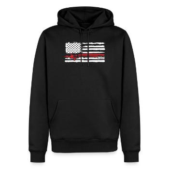 Drohne Fliegen, Drohnen, US -Flagge Drohne - Männer Premium Bio Hoodie - Schwarz - Vorne - Nico (187cm)