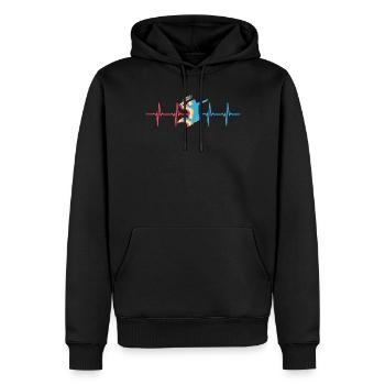 Badminton, Joueurs de badminton - Sweat à capuche Premium bio Homme - noir - Devant - Nico (187cm)