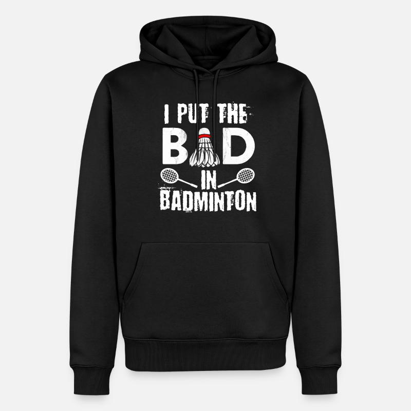 Badminton, Joueurs de badminton - Sweat à capuche Premium bio Homme - noir